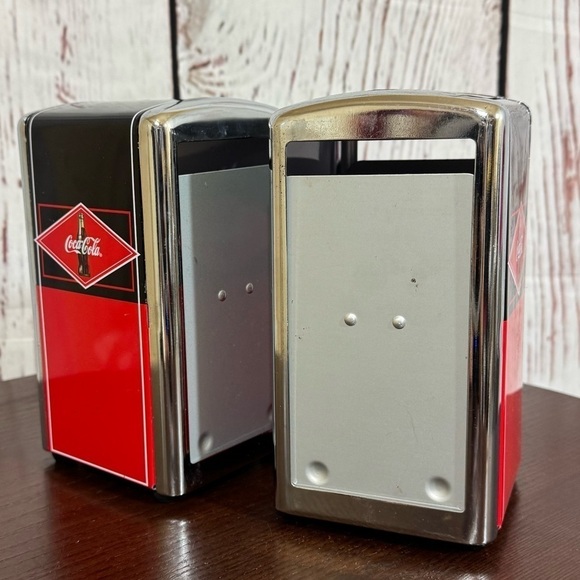 Coca Cola Licensed collectible napkin dispenser Vintage 80s 90s 2 piece set GUC - Picture 13 of 15